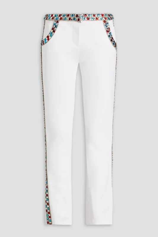 Balmain Womens White Embellished Pants