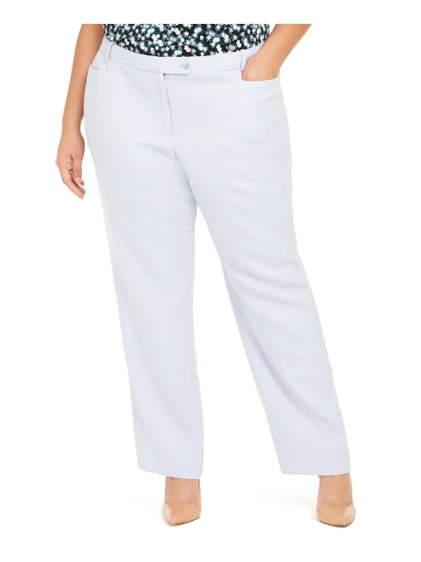 Plus Womens Herringbone Modern Fit Dress Pants