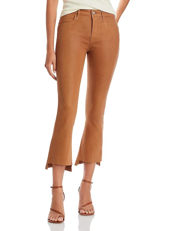 Womens Bootcut Mid-Rise Cropped Pants