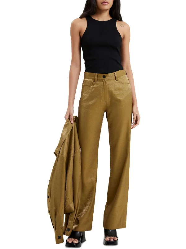 Womens Shimmer Pockets Trouser Pants