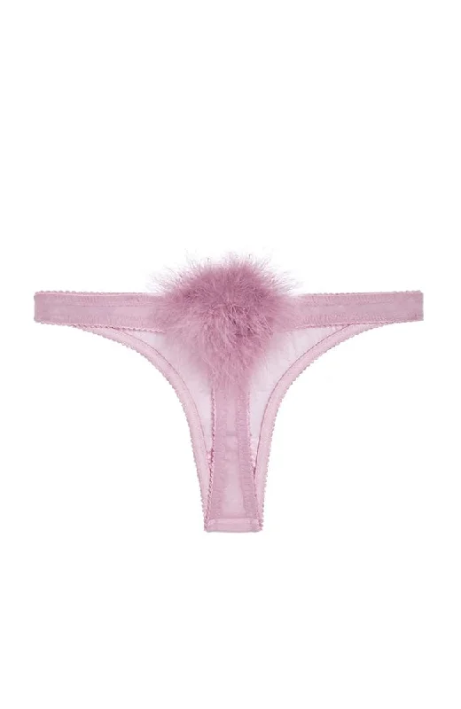 Diana Silk and Marabou Feather Pom Pom Thong