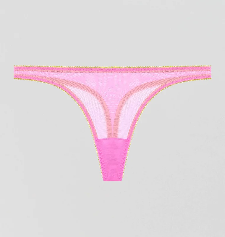 Rhubarb mesh & chartreuse thong