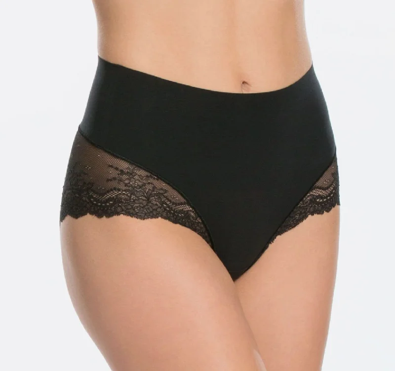 Shapewear lace back French knicker [Black]