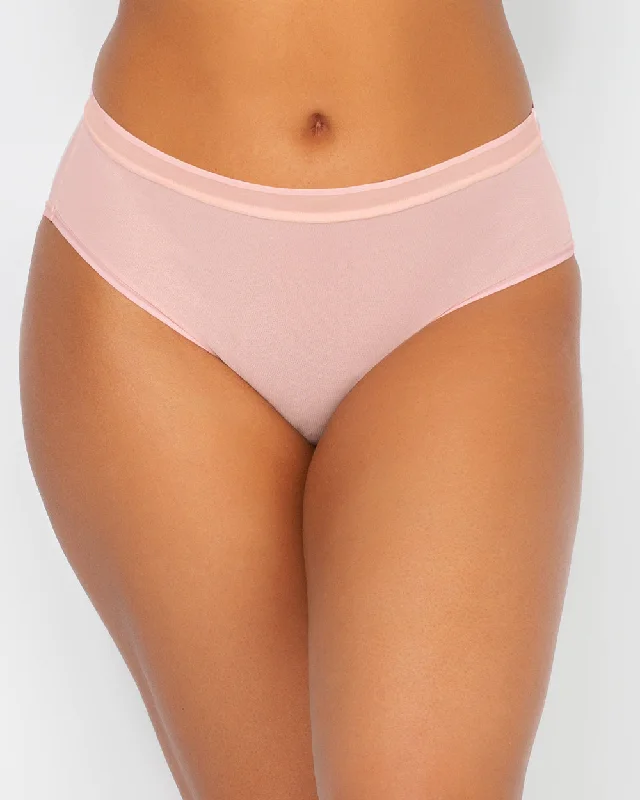 Sheer Mesh High Cut Brief - Blushing Rose