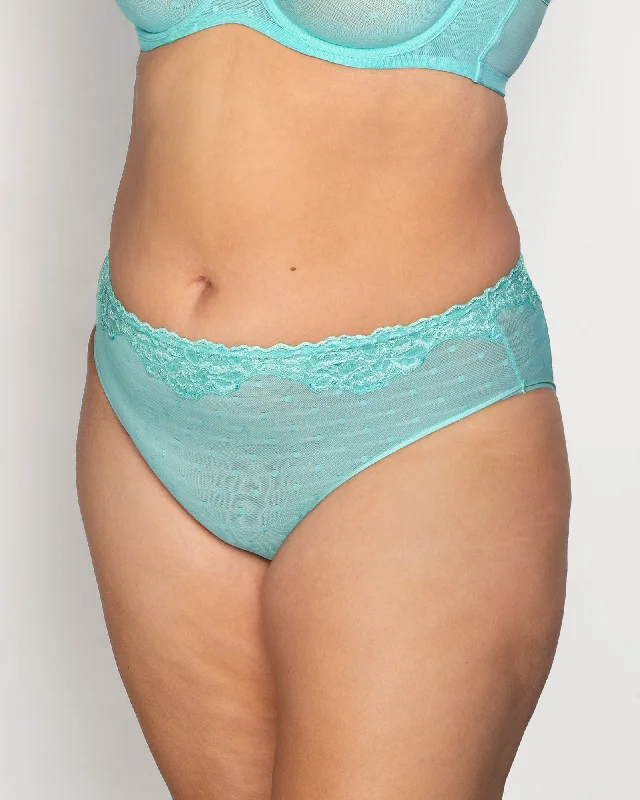 Sheer Whisper High Cut Brief Panty - Aruba Blue