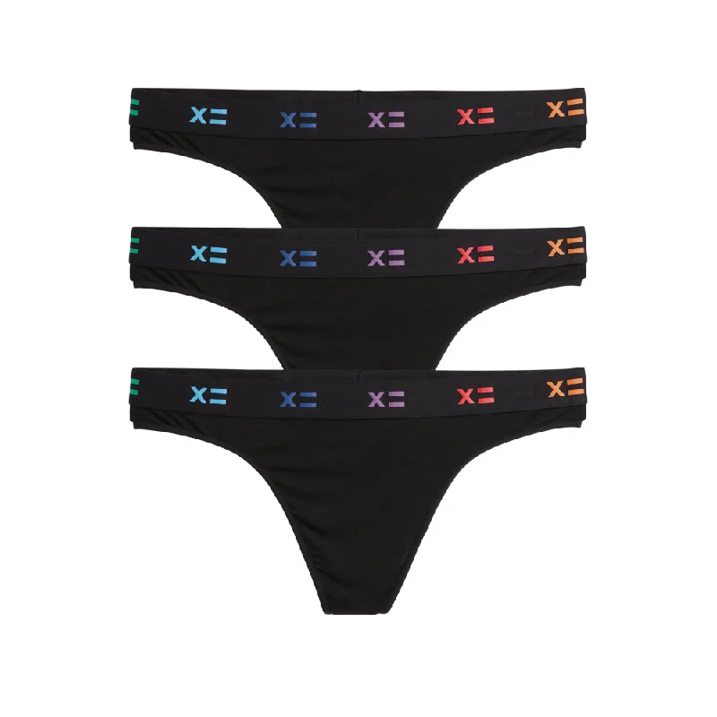 Thong 3-Pack - TENCEL™ Modal Black X= Rainbow