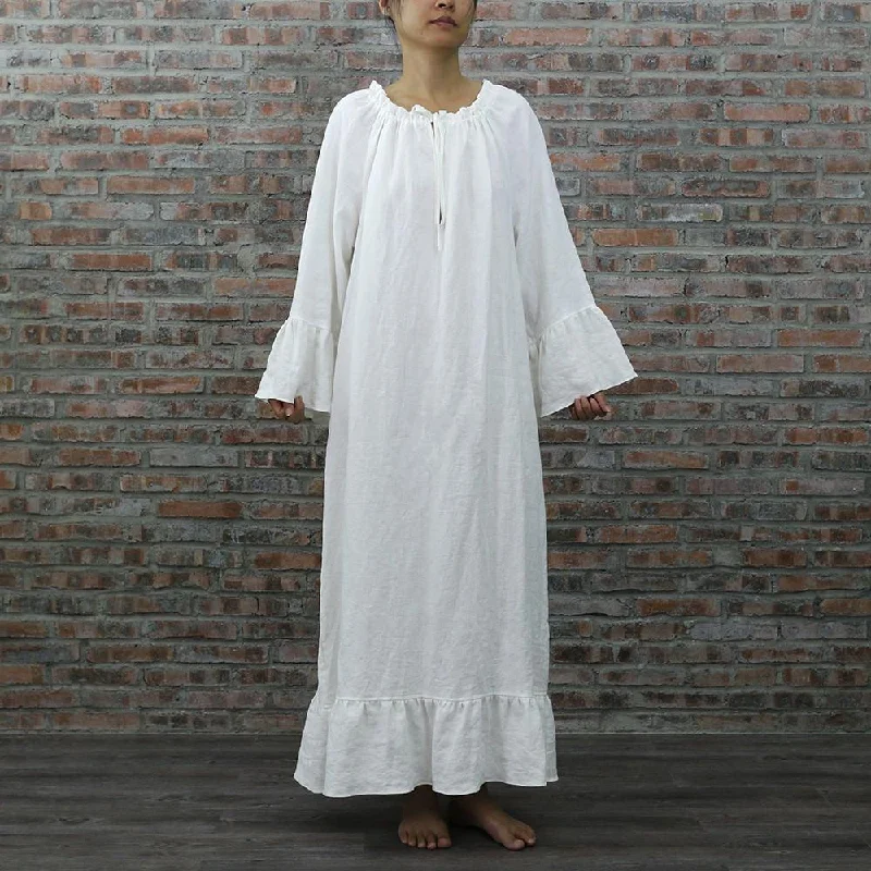 Raglan Long Linen Night Dress